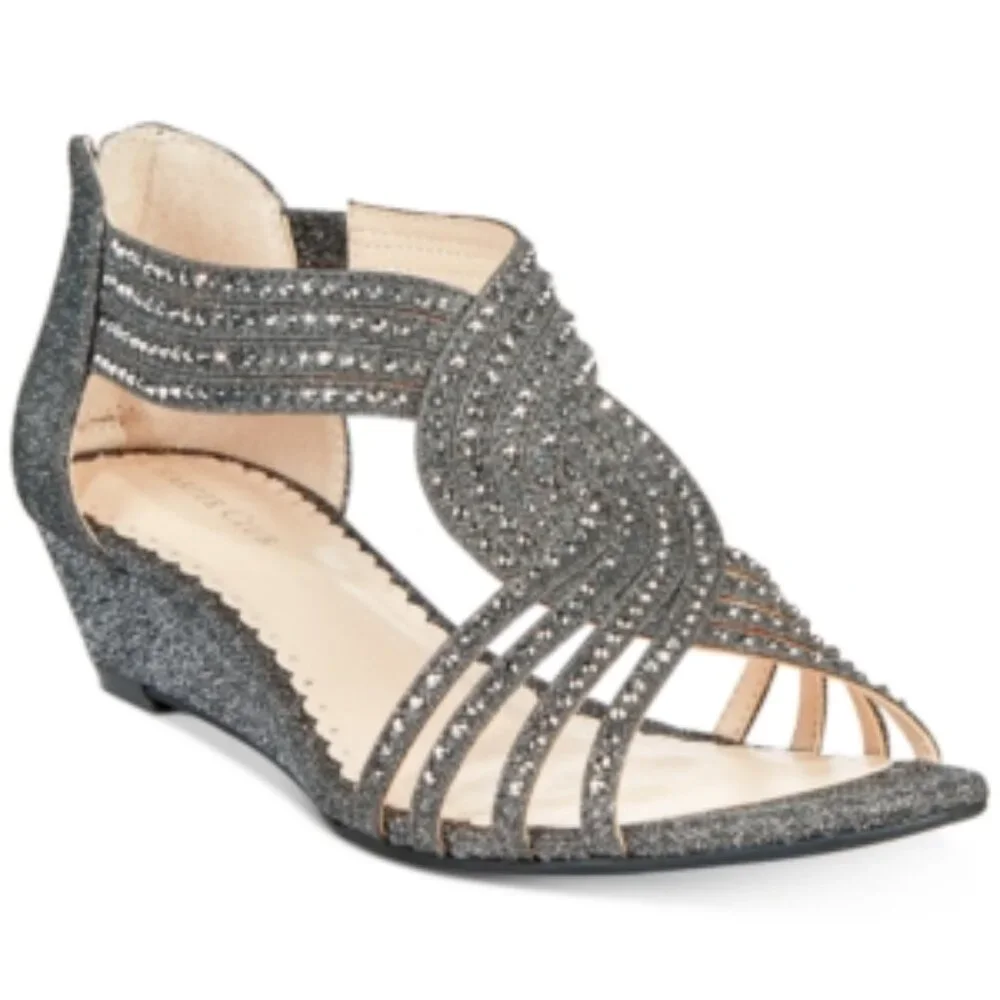 NWT Charter Club Women's Ginifur Wedge Sandals - Pewter - Picture 7 of 7